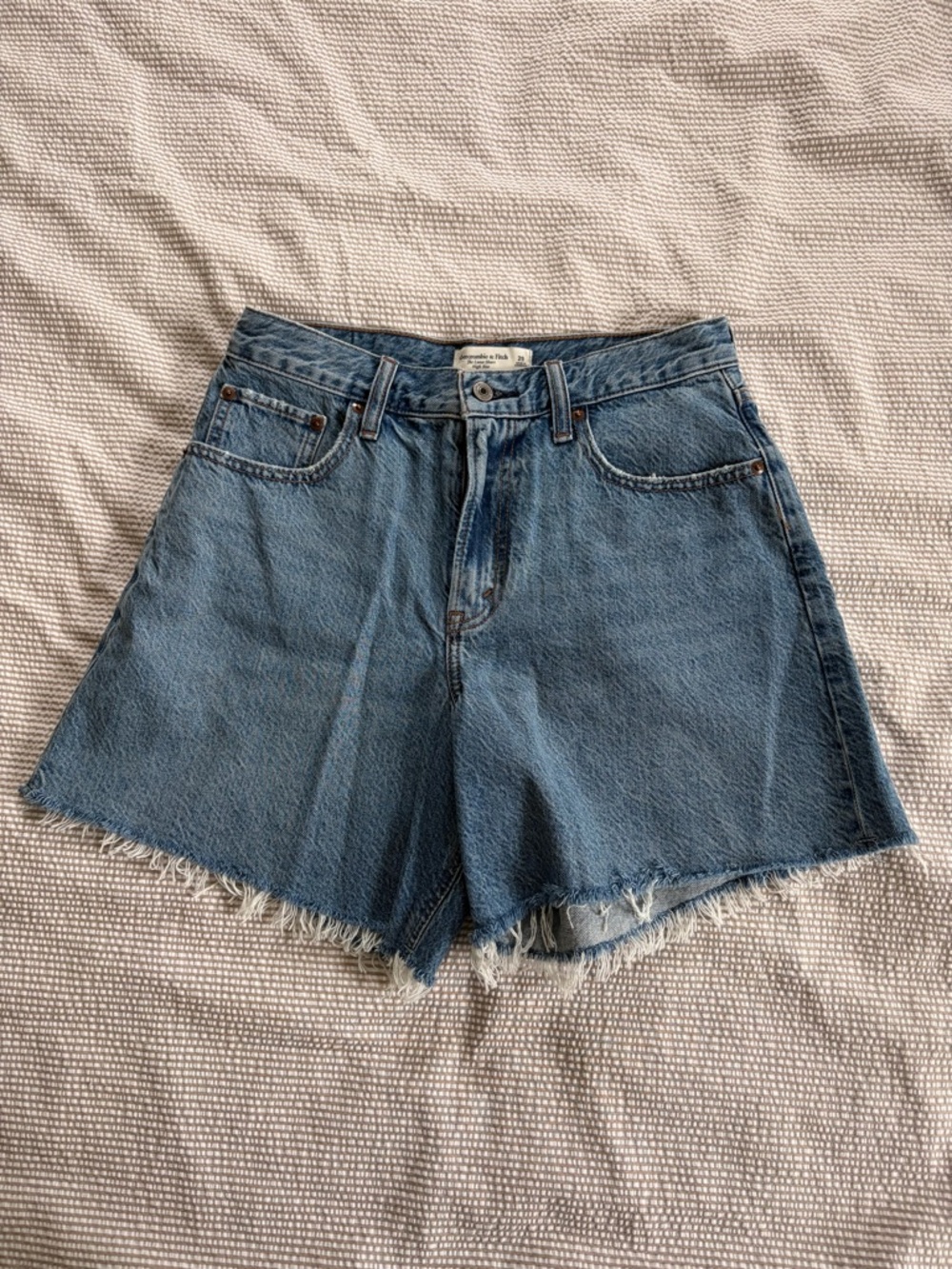 Abercrombie & Fitch Blue High-Rise Denim Jean Shorts